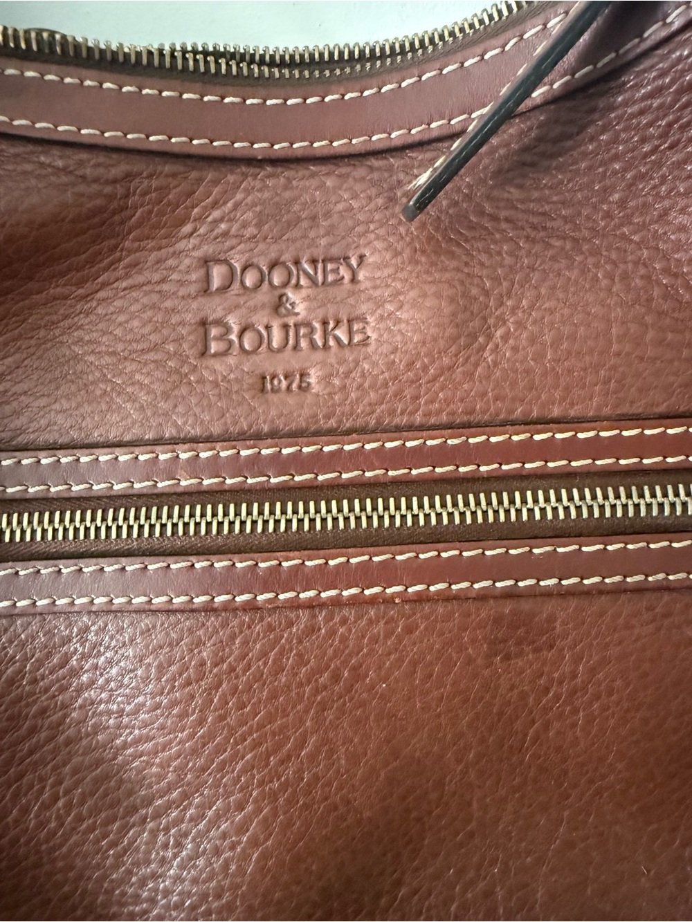 Dooney & Bourke Chestnut Brown Pebble Leather Shoulder Bag - Picture 2 of 11